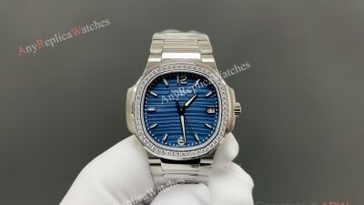 PDF Patek Philippe Nautilus Diamond Bezel Blue Face 35.2mm Cal.324 Movement Watch